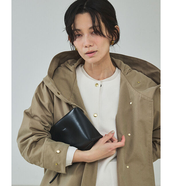 qualite「大好評につき予約開始！【小顔効果抜群！大人のフードブルゾン】タスランストレッチフ」|ブルゾン・スタジャン|