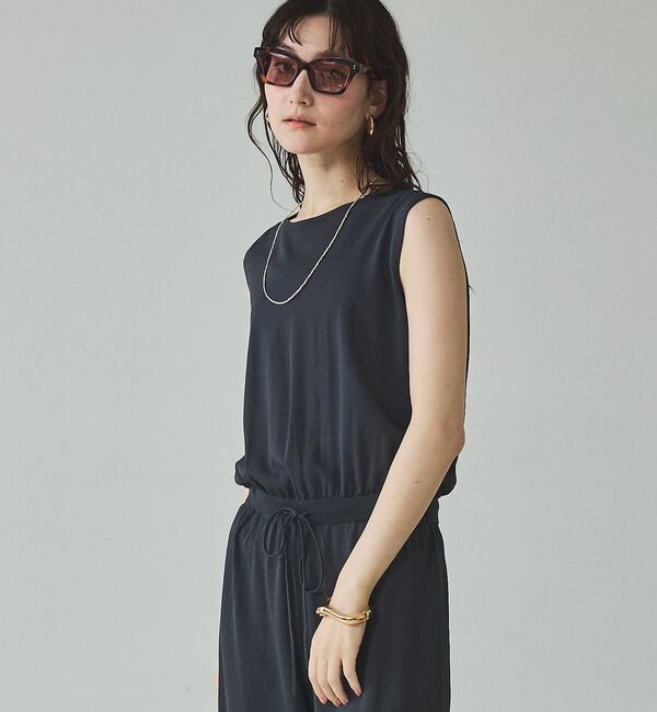 qualite「【接触冷感】レーヨンストレッチオールインワン」|オールインワン|