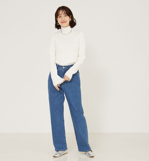 abahouse mavie「ストレッチリブハイネックプルオーバー」|ニット・セーター|