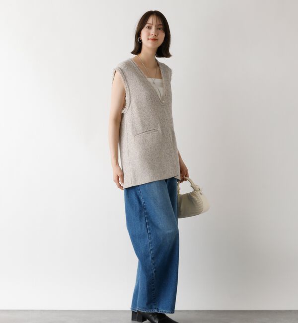 abahouse mavie「ツイードフリンジベスト」|ベスト・ジレ|