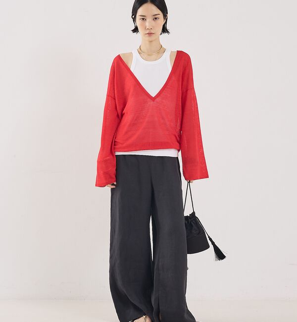 The Store by C' 「【COCUCA】リネンVネックニット」|ニット・セーター|