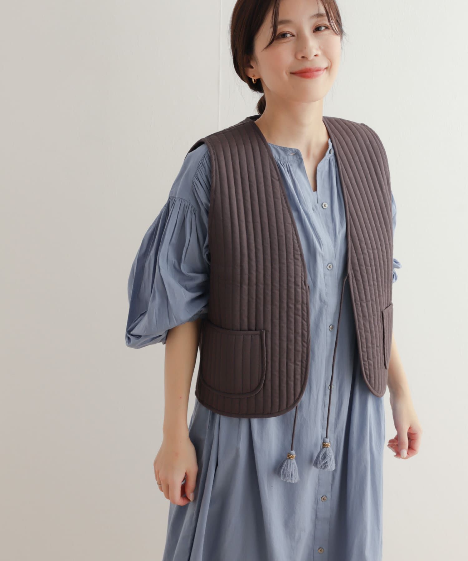 URBAN RESEARCH DOORS「コットンリバーシブルキルティングベスト」|ダウンベスト・ベスト|