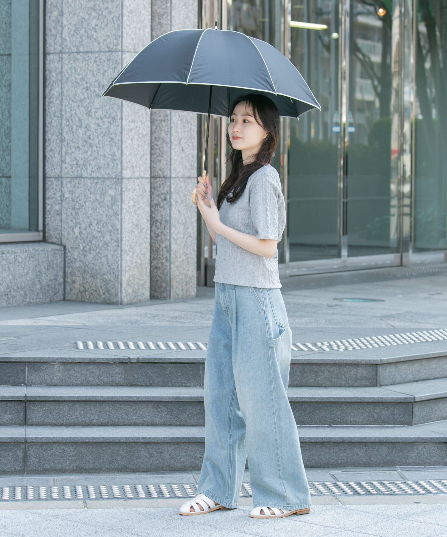 SMELLY「because　晴雨兼用パイピング長傘」|傘|