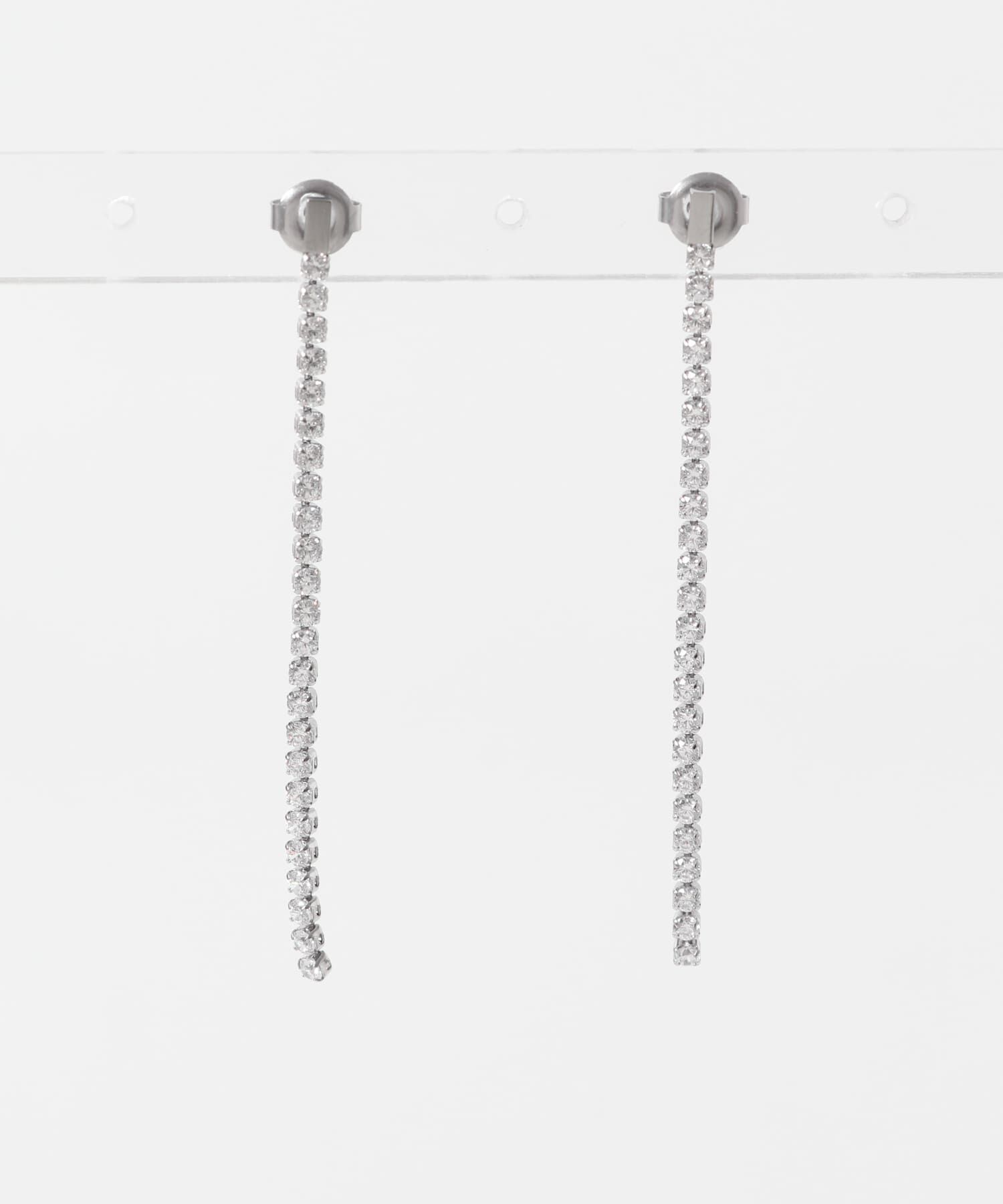 SMELLY「ステンレスビジューチェーンピアス」|ピアス|