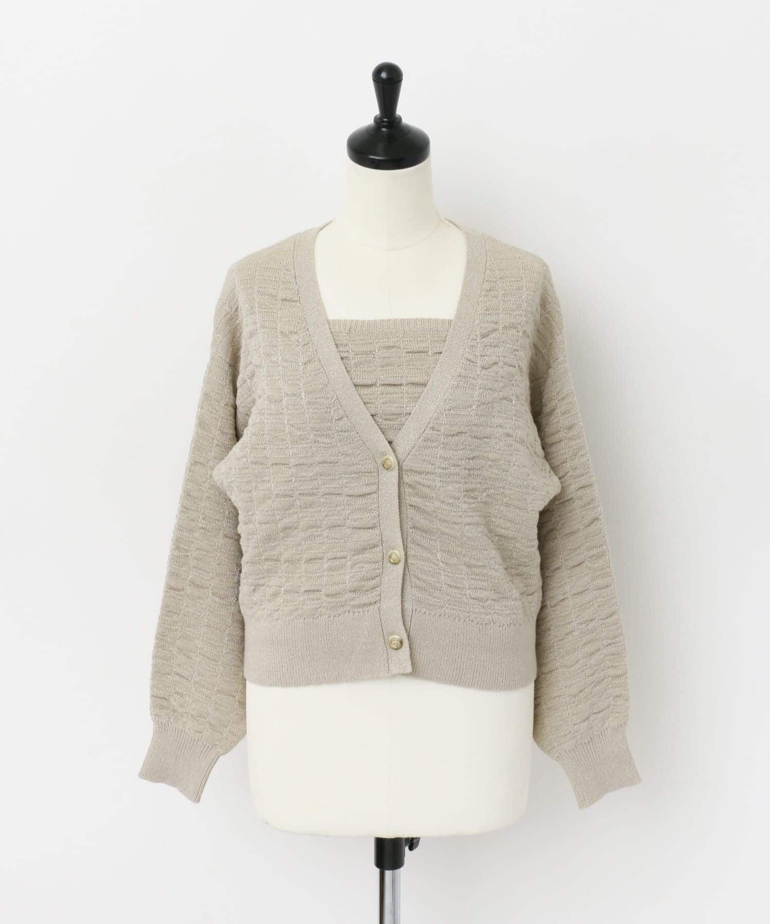 URBAN RESEARCH ROSSO「F by ROSSO　ラメニットビスチェ+カーディガン」|カーディガン|