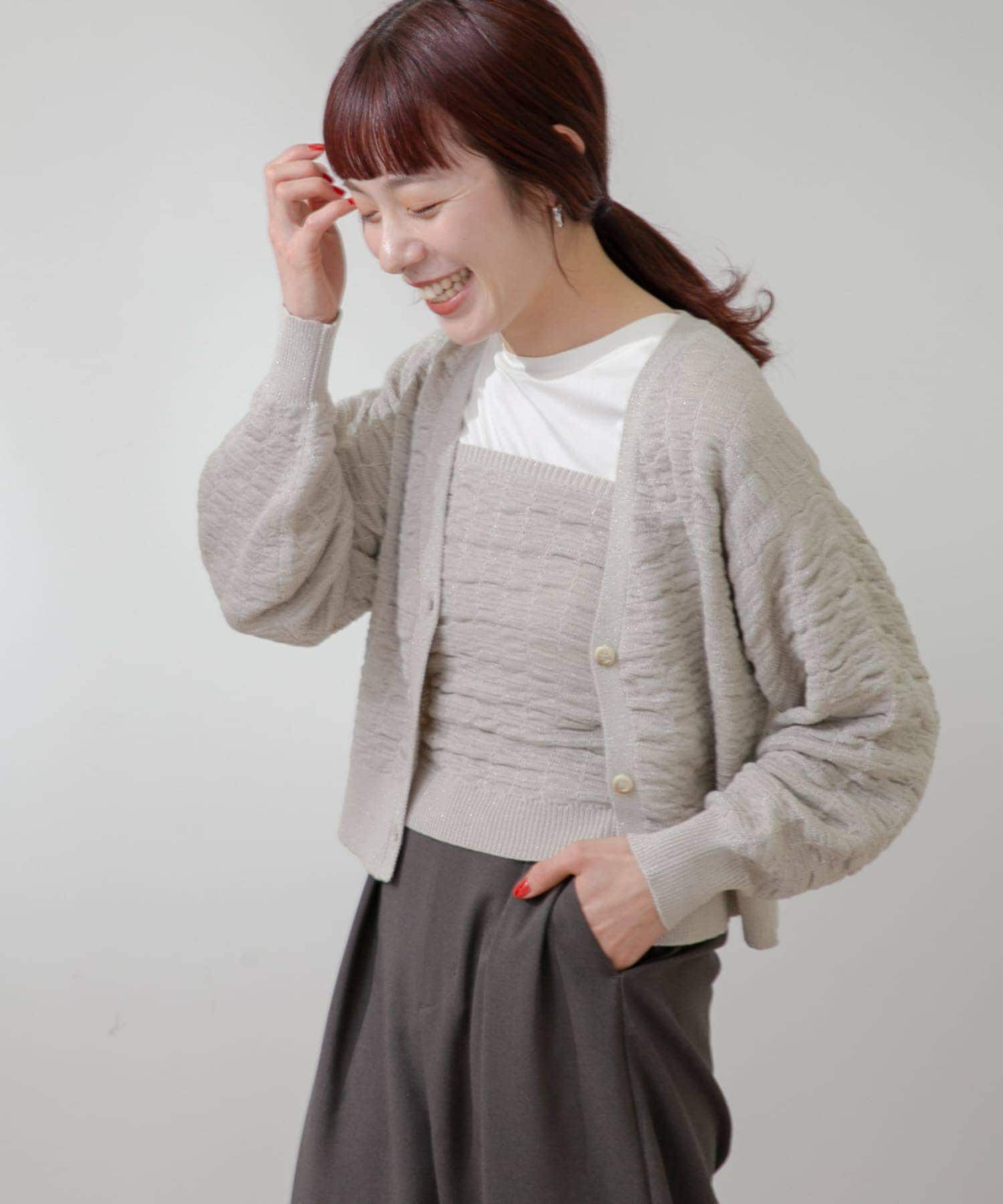 URBAN RESEARCH ROSSO「F by ROSSO　ラメニットビスチェ+カーディガン」|カーディガン|