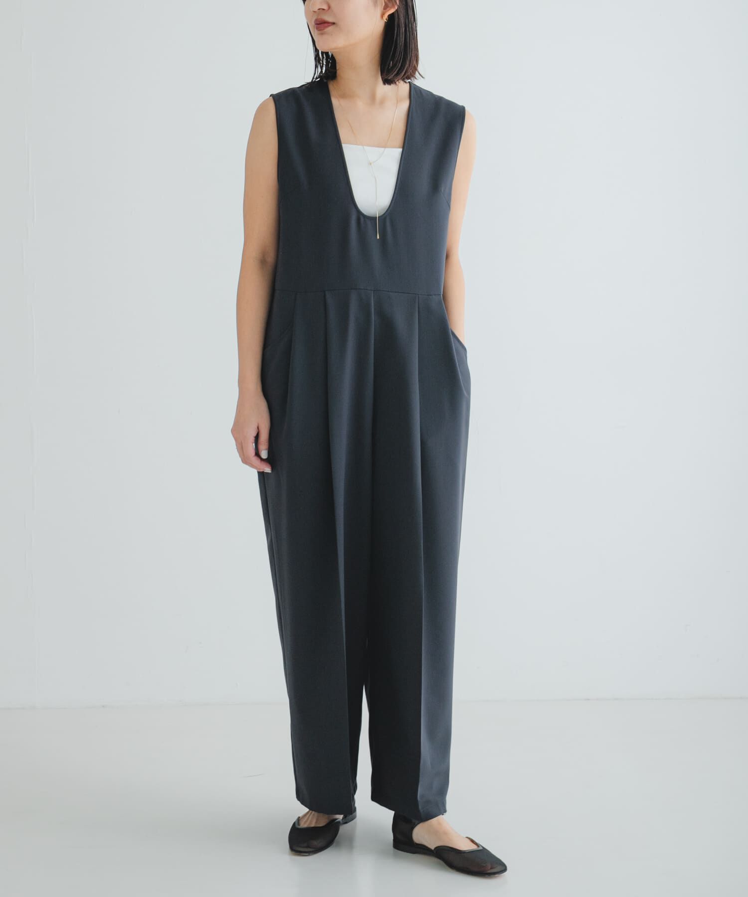 URBAN RESEARCH「Uネックタックオールインワン」|スカート|