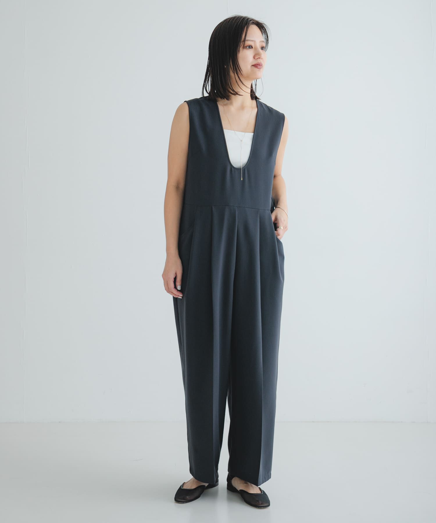 URBAN RESEARCH「Uネックタックオールインワン」|スカート|