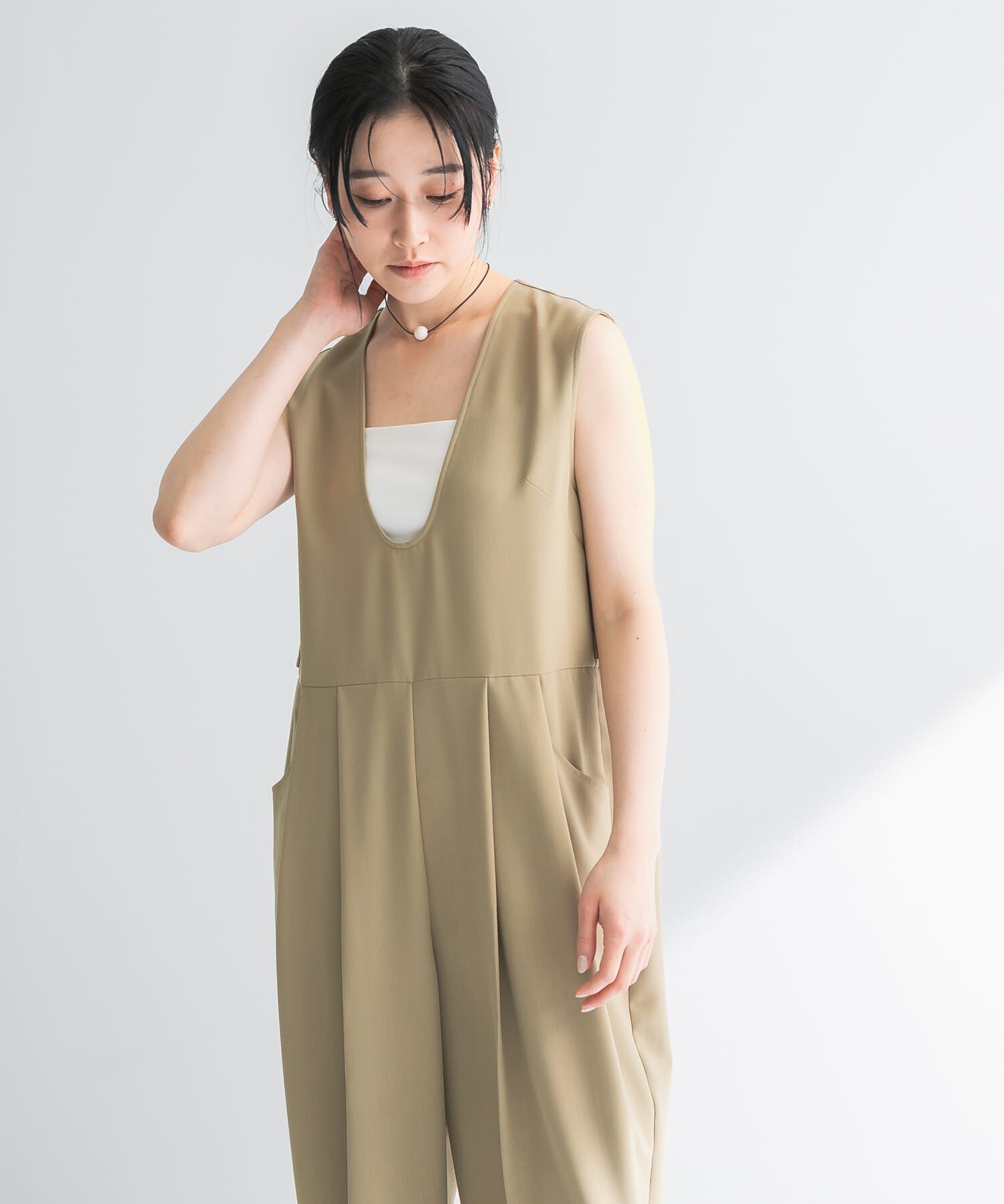 URBAN RESEARCH「Uネックタックオールインワン」|スカート|