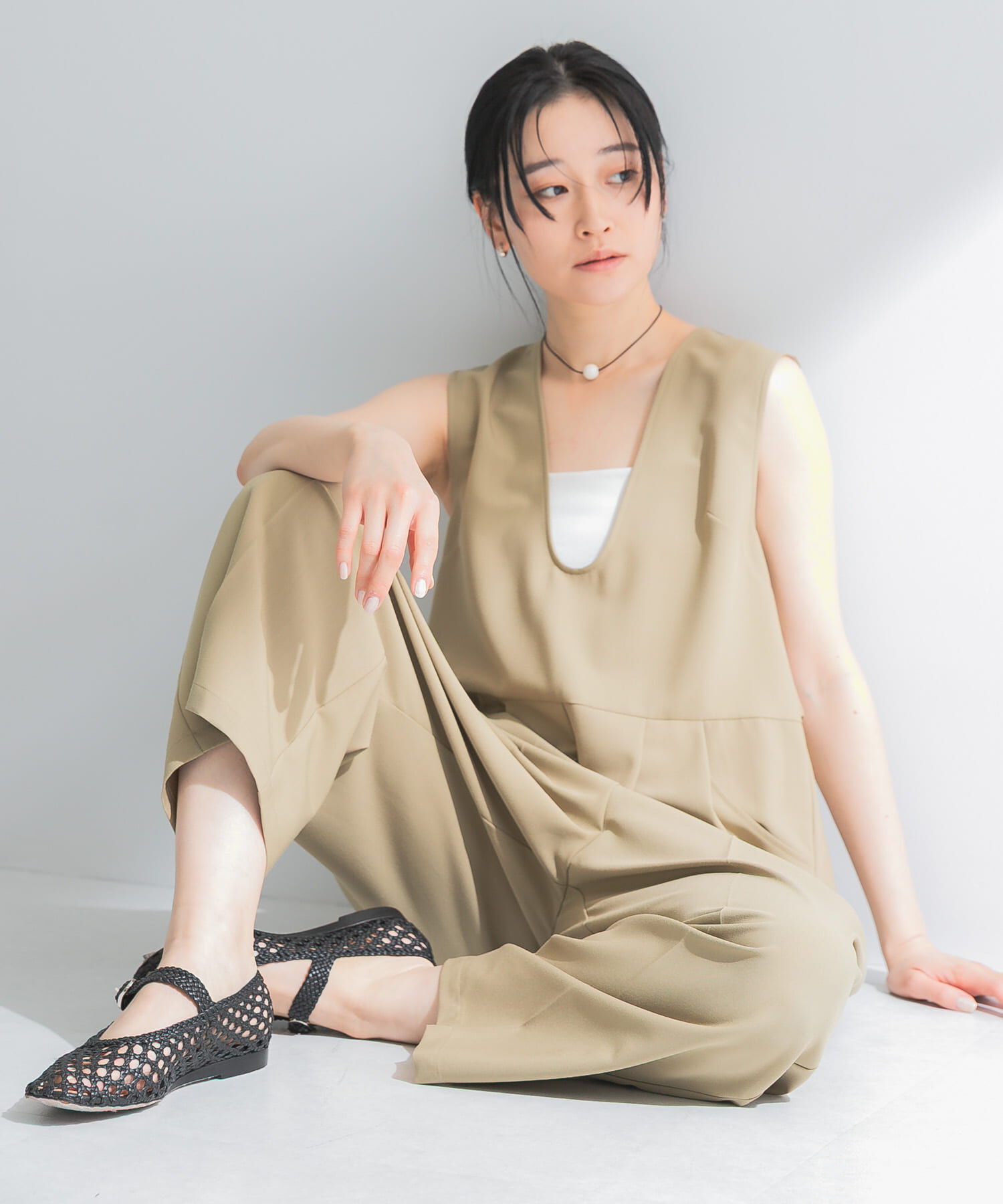 URBAN RESEARCH「Uネックタックオールインワン」|スカート|