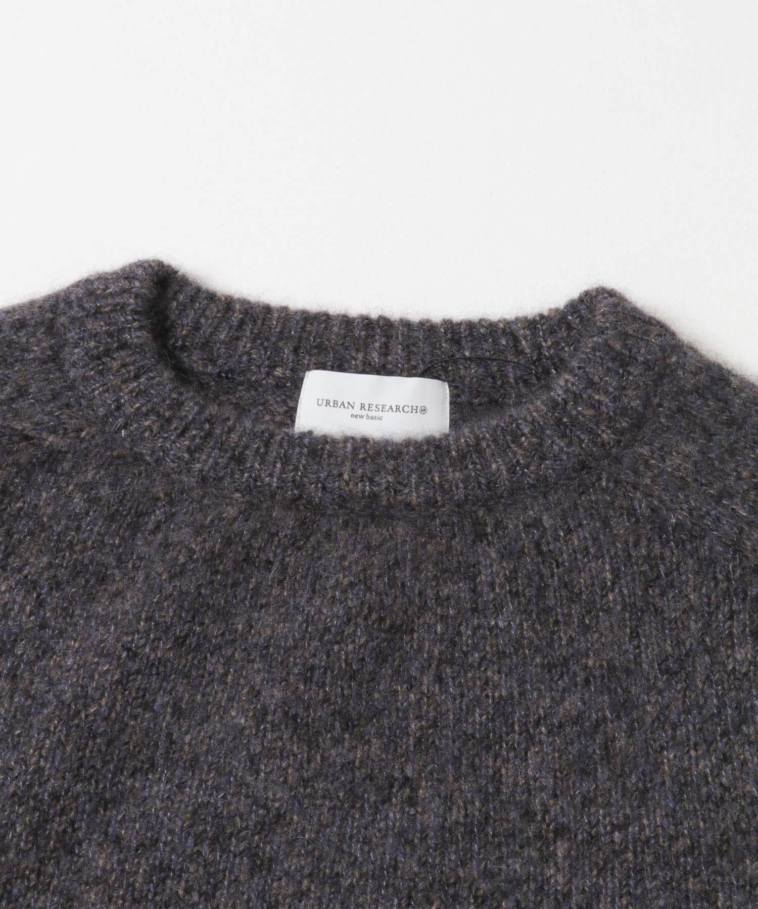 URBAN RESEARCH「new basic　CASHMERE SILK MOULINE CREW-NECK KNIT」|ニット・セーター|