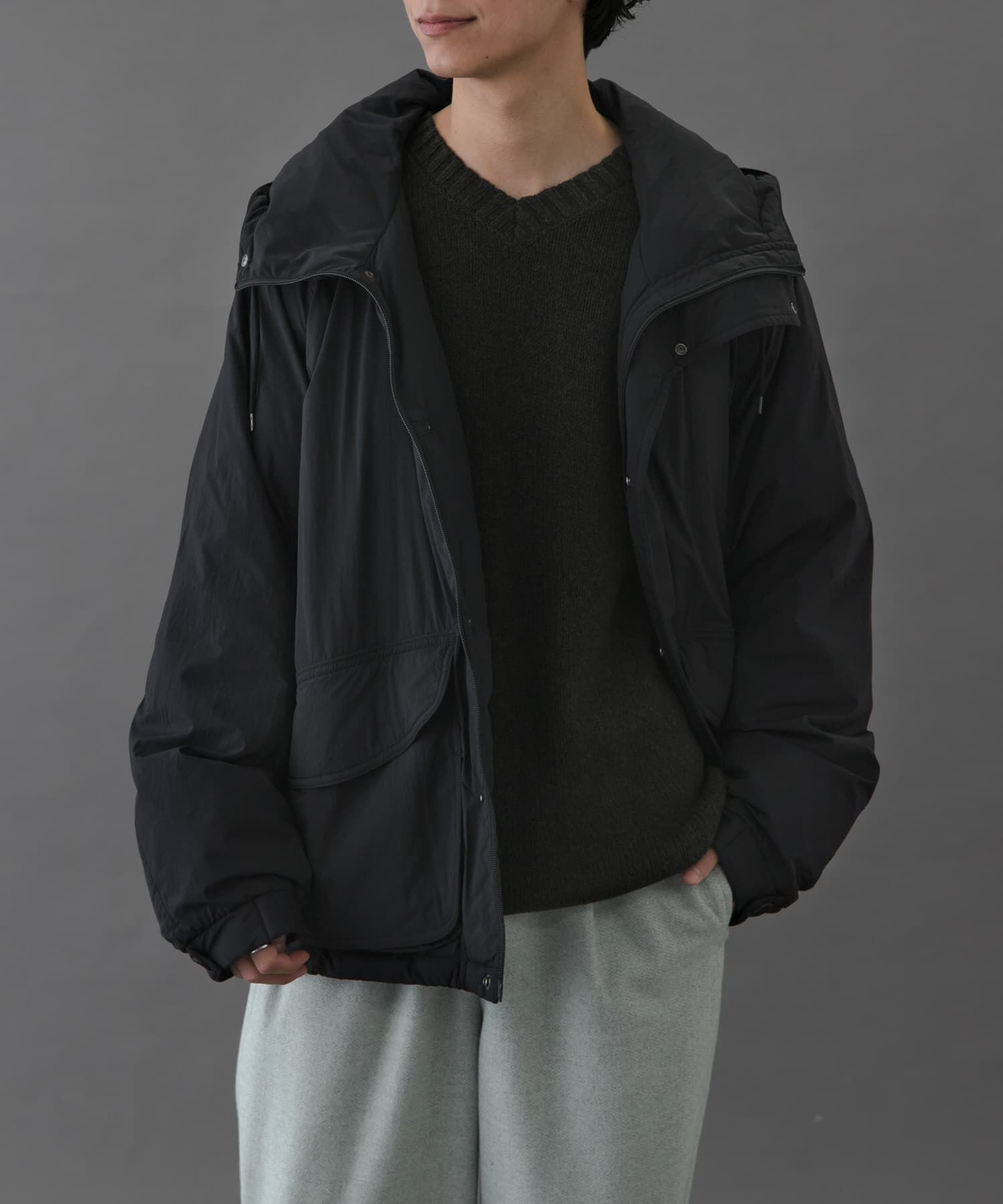 URBAN RESEARCH DOORS「FORK&SPOON 　SORONAフーディーブルゾン」|ブルゾン・スタジャン|ブラック