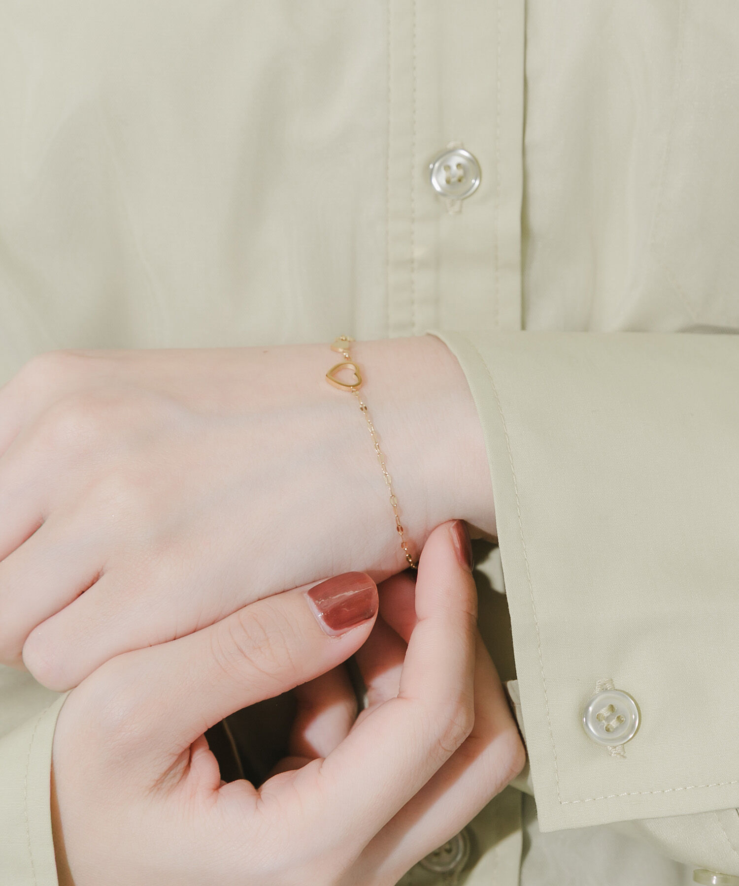 SMELLY「ステンレストリプルハートチェーンブレスレット」|ブレスレット・バングル|