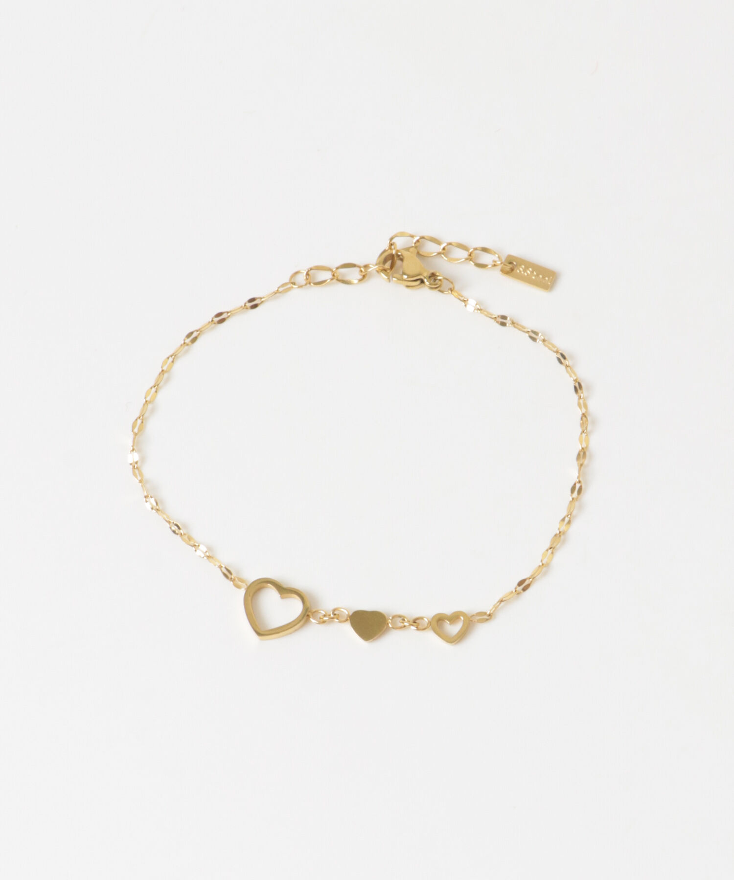 SMELLY「ステンレストリプルハートチェーンブレスレット」|ブレスレット・バングル|