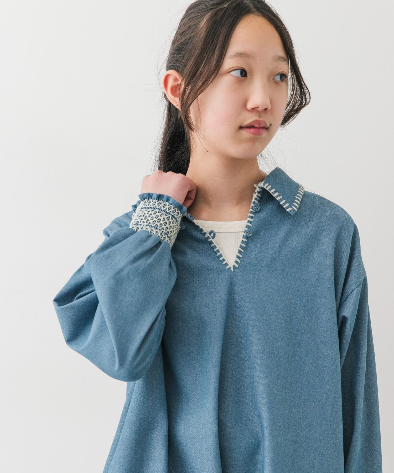 URBAN RESEARCH DOORS「『150サイズあり』デニム刺繍ワンピース(KIDS)」|ワンピース|