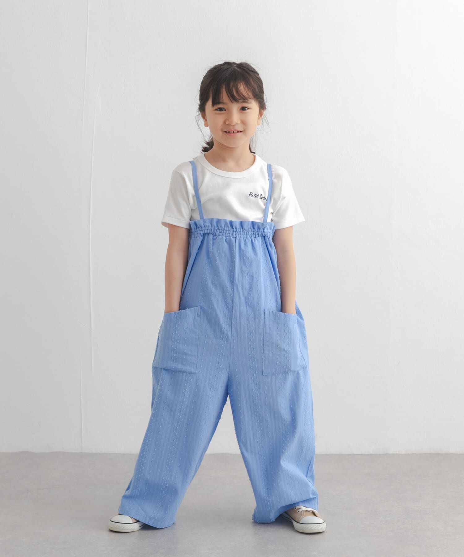 URBAN RESEARCH DOORS「フリルバギーキャミサロペット(KIDS)」|ワンピース|ブルー