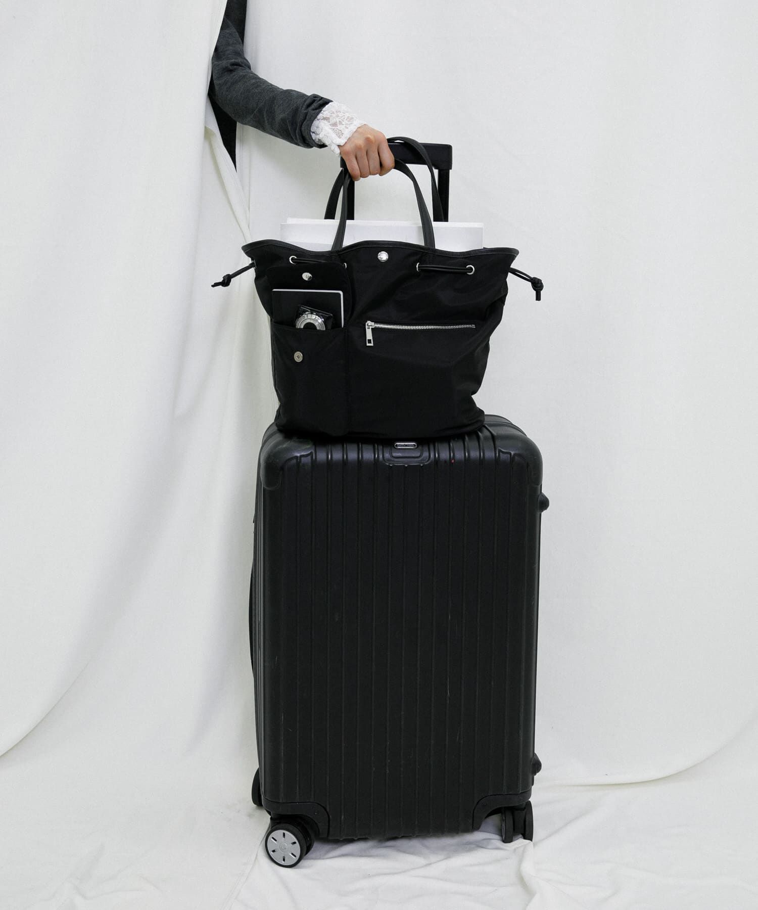 RODE SKO「『Lsize』hun RODESKO　Dual pocket tote large」|トートバッグ|ブラック