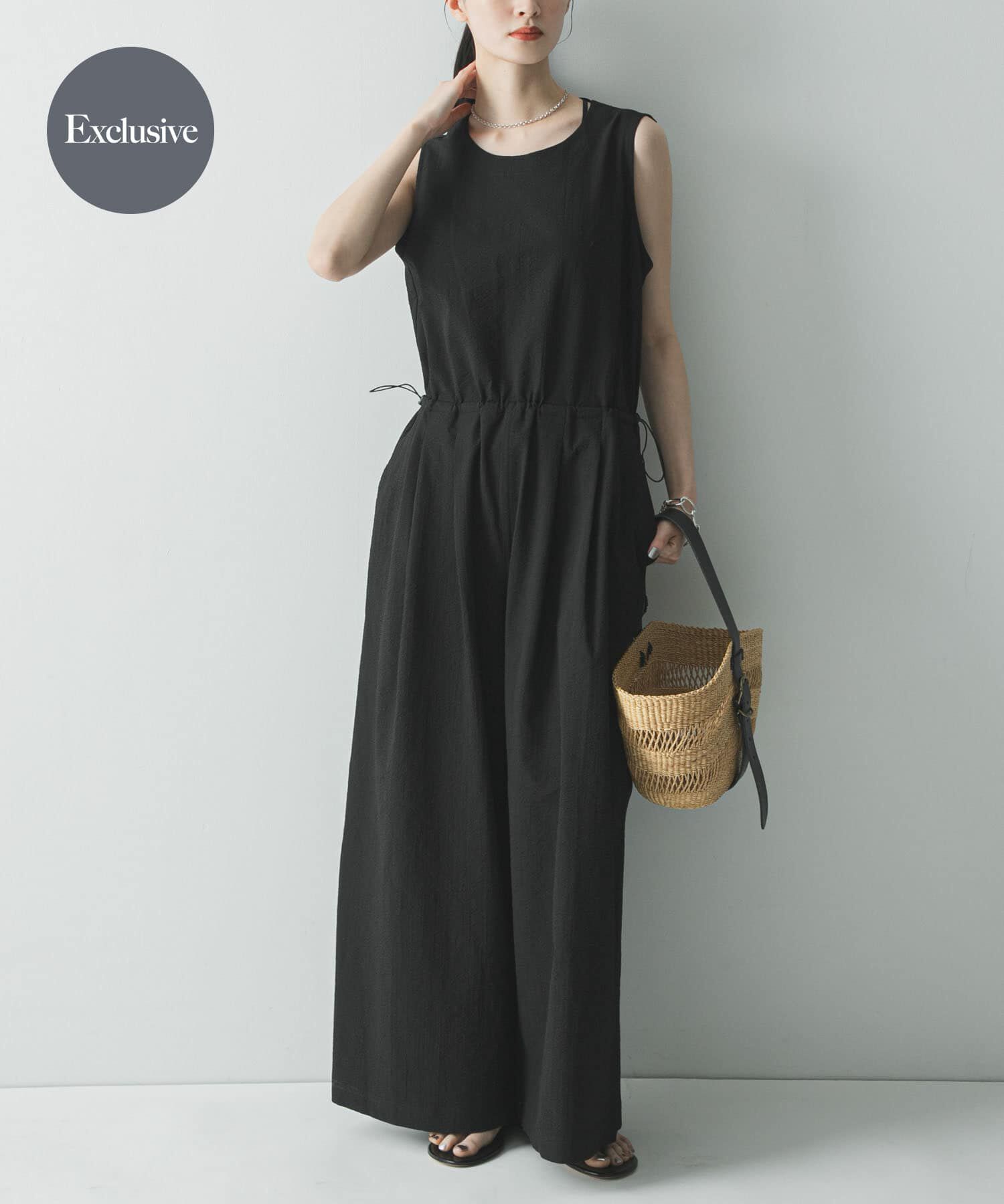 URBAN RESEARCH「『別注』THOUSAND MILE&times;URBAN RESEARCH　SLEEVELESS ALL IN ONE」|オールインワン|ブラック