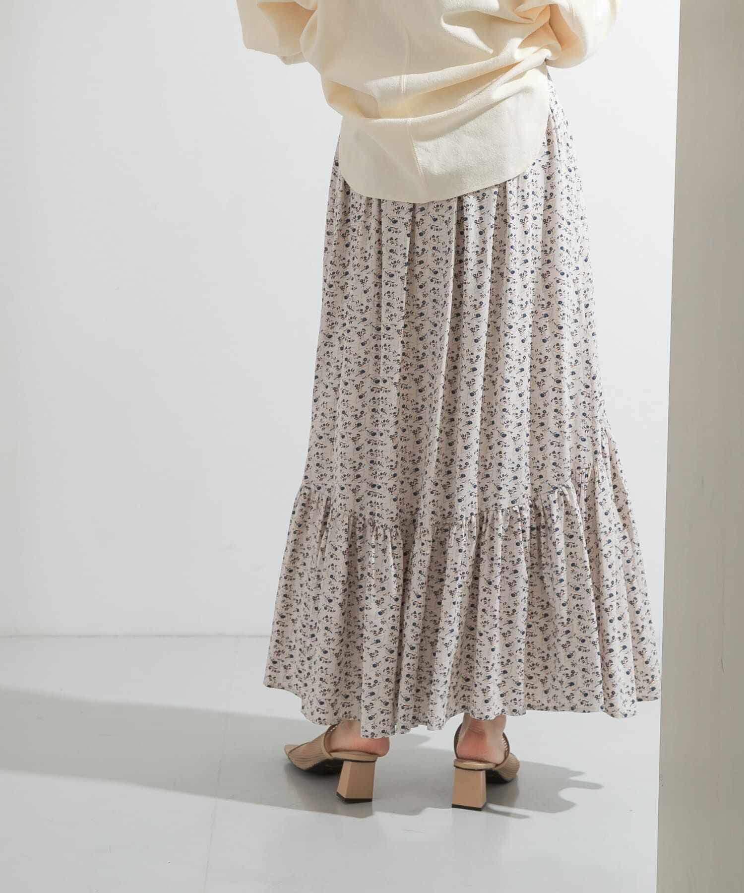  「プリントロングティアードスカート」|スカート|