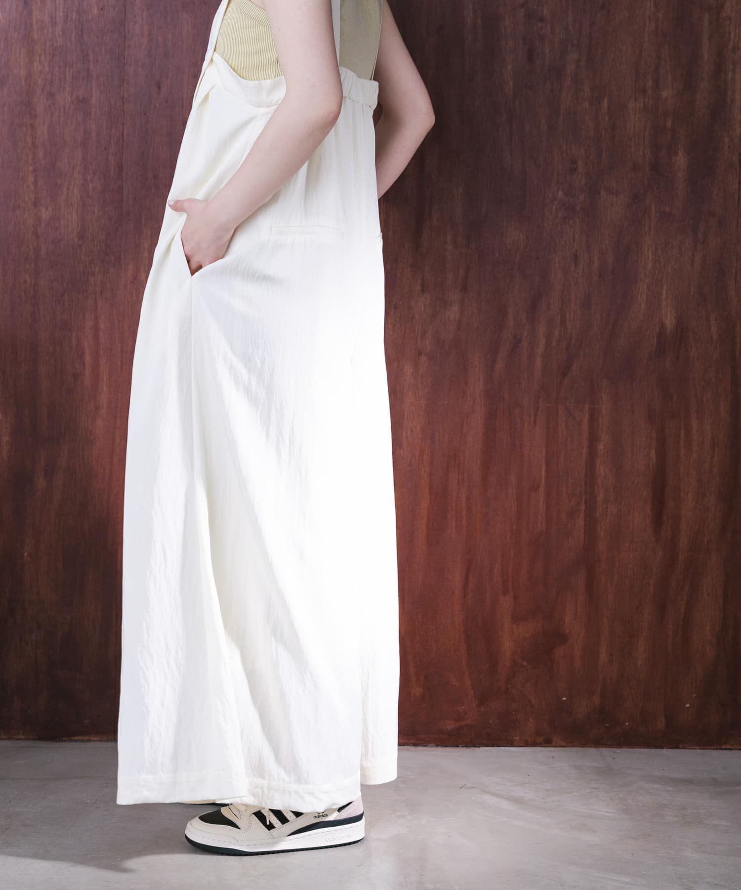  「『2サイズ展開』オーバーストラップワイドサロペット」|スカート|