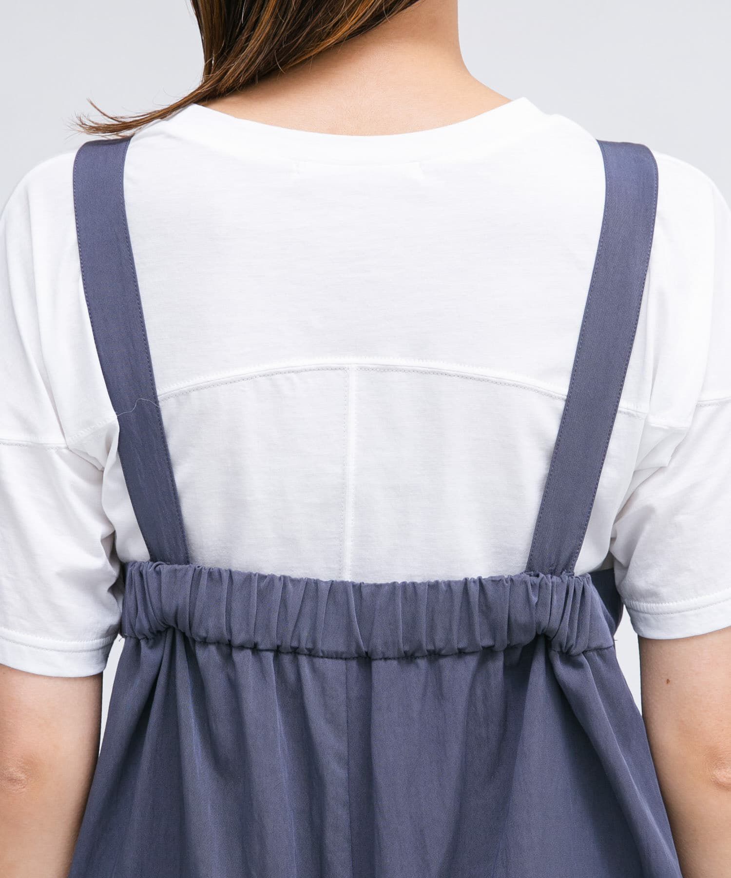  「『2サイズ展開』オーバーストラップワイドサロペット」|スカート|