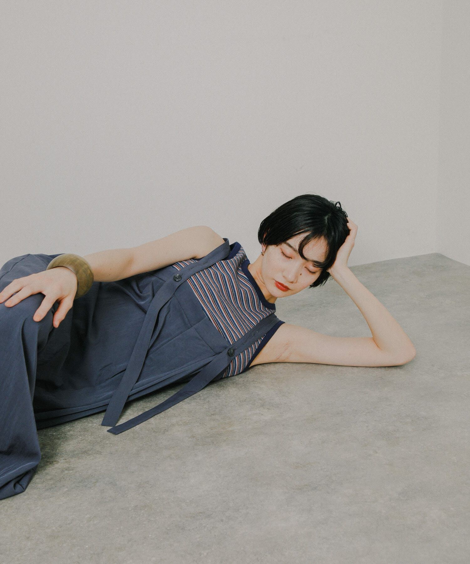  「『2サイズ展開』オーバーストラップワイドサロペット」|スカート|