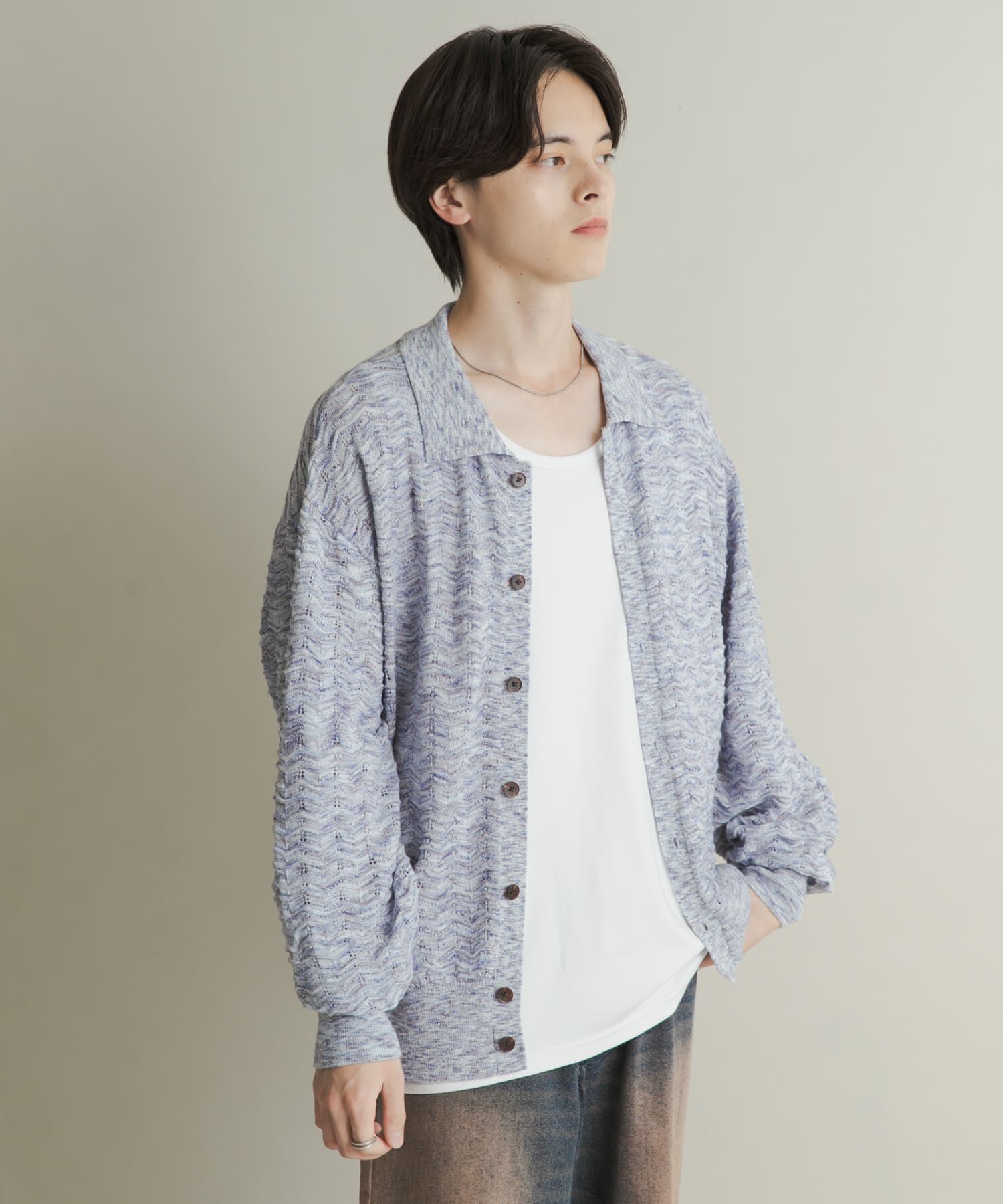 SENSE OF PLACE by URBAN RESEARCH「ミックスニットカーディガン」|カーディガン|