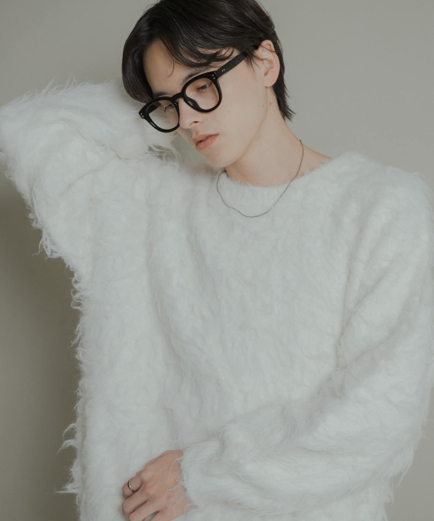 SENSE OF PLACE by URBAN RESEARCH「『洗濯可』シャギークルーネックニット」|ニット・セーター|オフホワイト