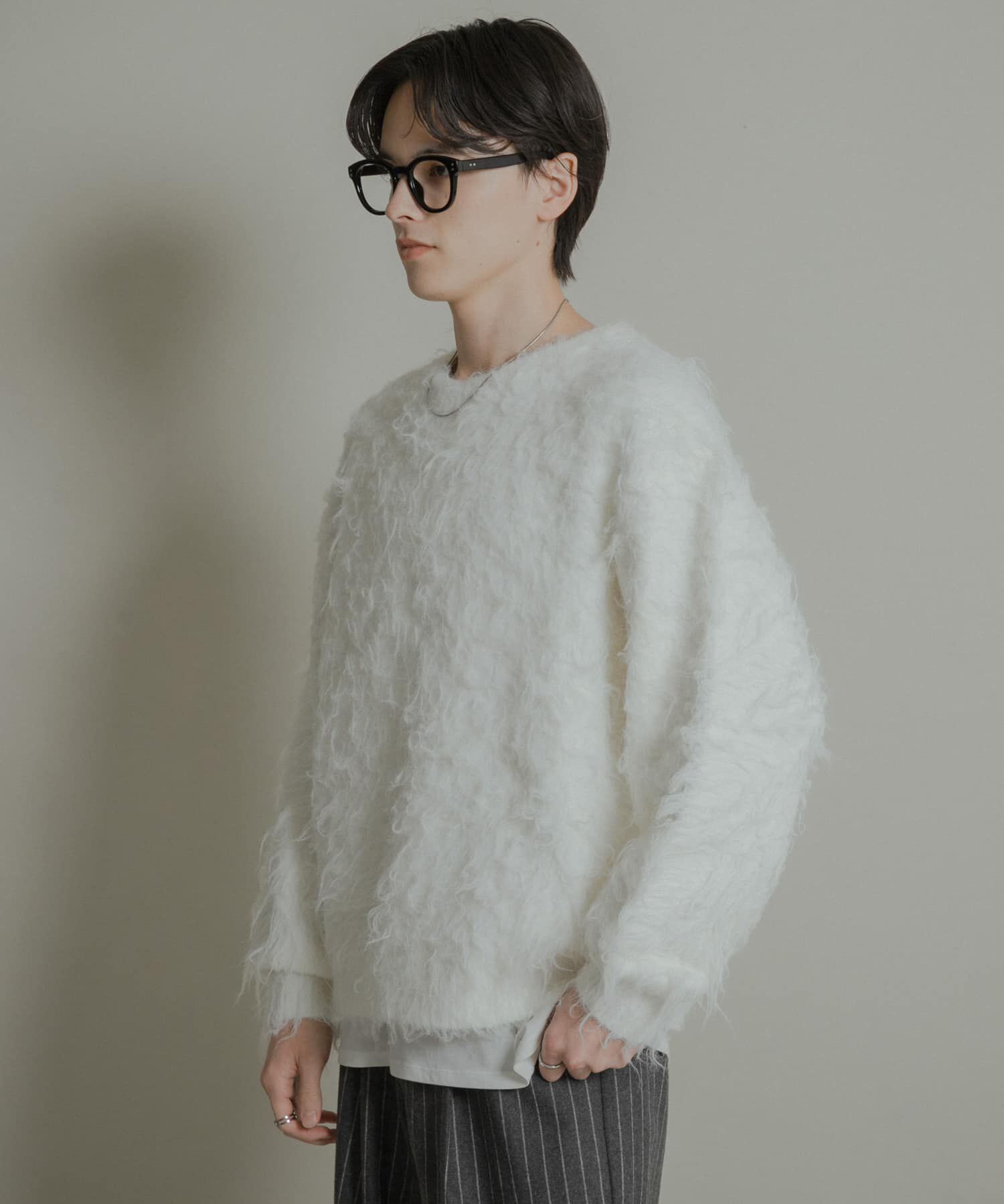 SENSE OF PLACE by URBAN RESEARCH「『洗濯可』シャギークルーネックニット」|ニット・セーター|