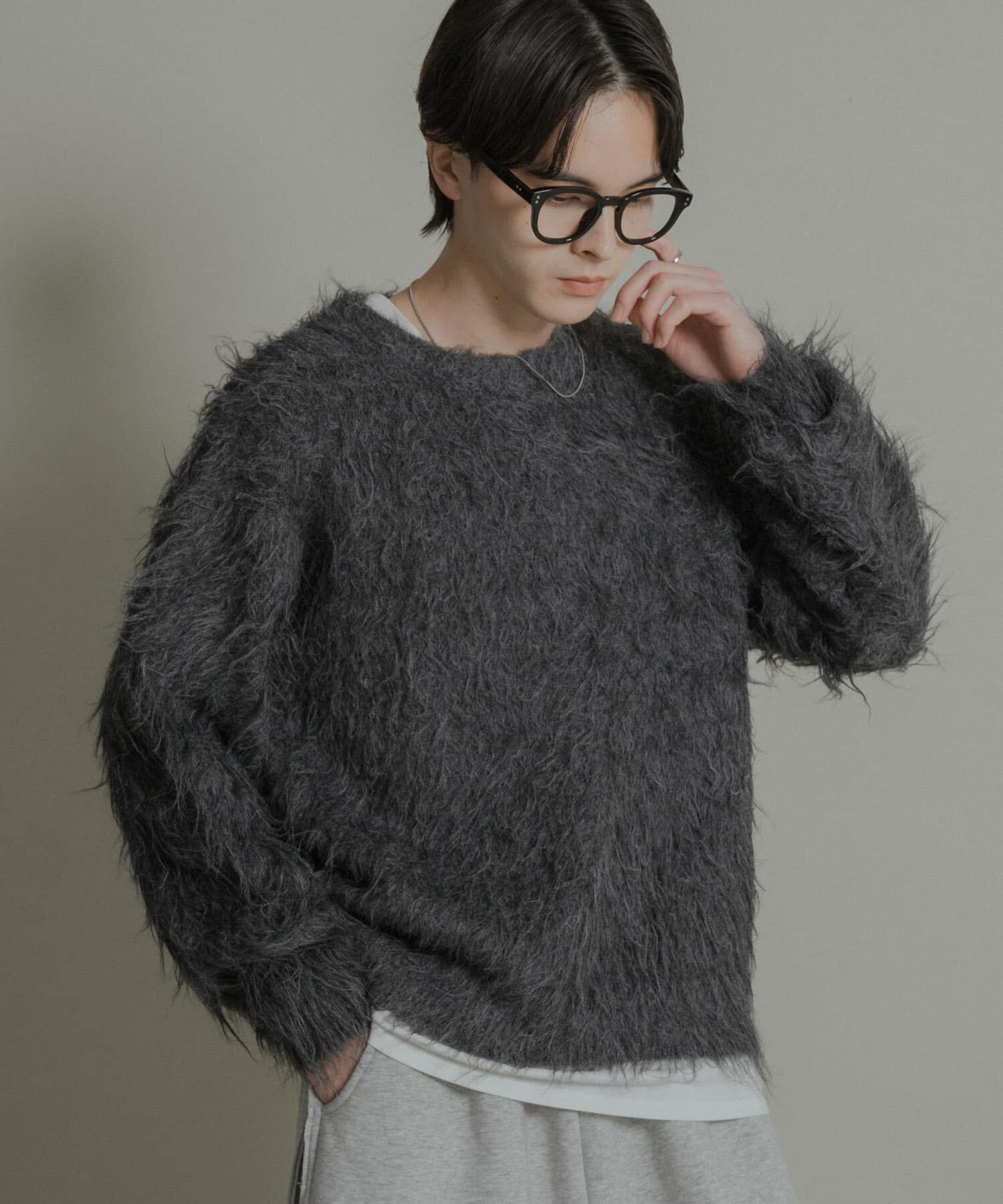 SENSE OF PLACE by URBAN RESEARCH「『洗濯可』シャギークルーネックニット」|ニット・セーター|