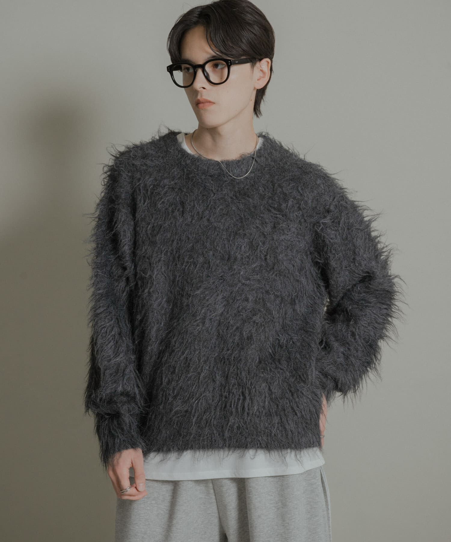 SENSE OF PLACE by URBAN RESEARCH「『洗濯可』シャギークルーネックニット」|ニット・セーター|