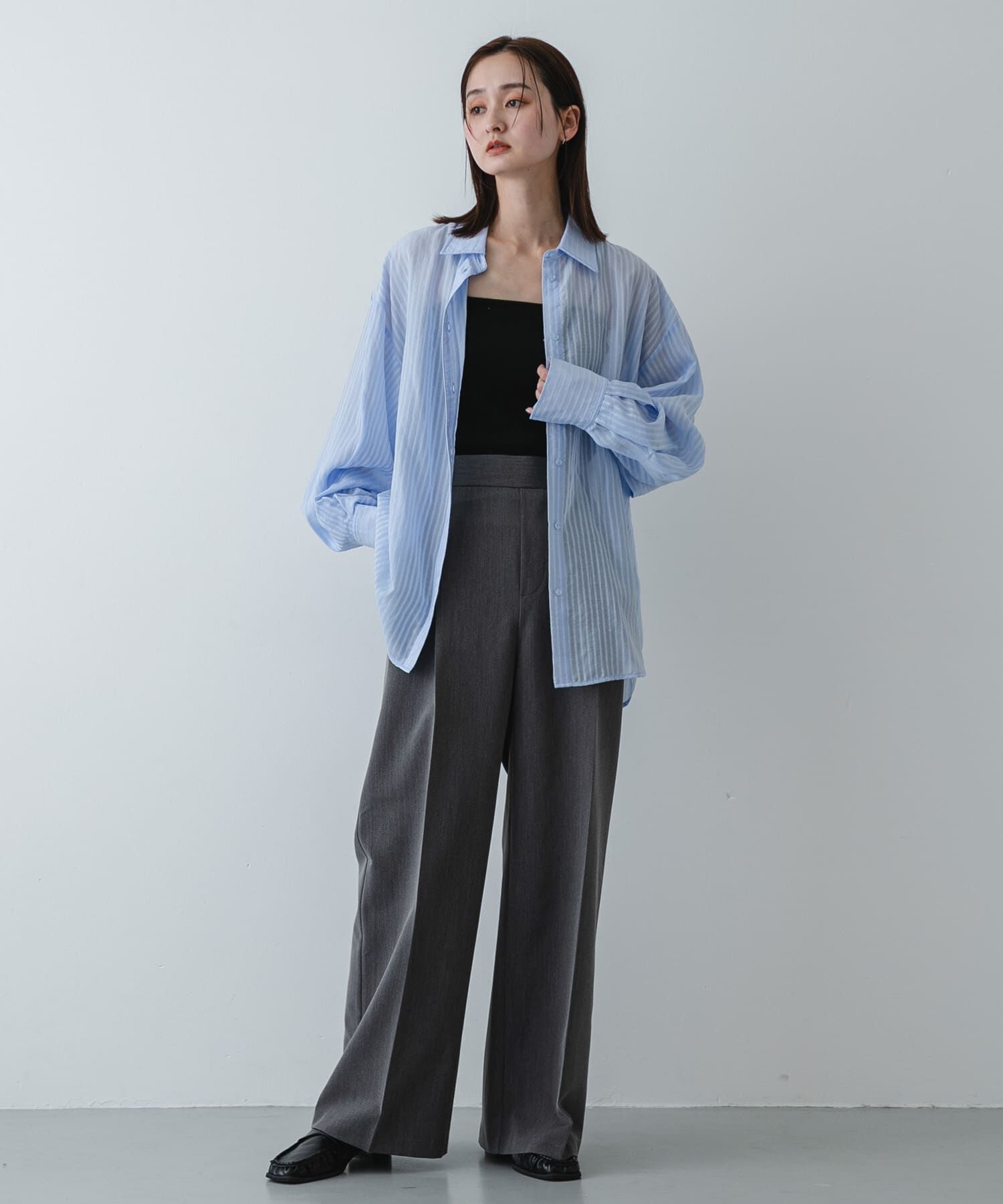 SENSE OF PLACE by URBAN RESEARCH「『接触冷感/速乾』シアーストライプアレンジシャツ」|シャツ・ブラウス|