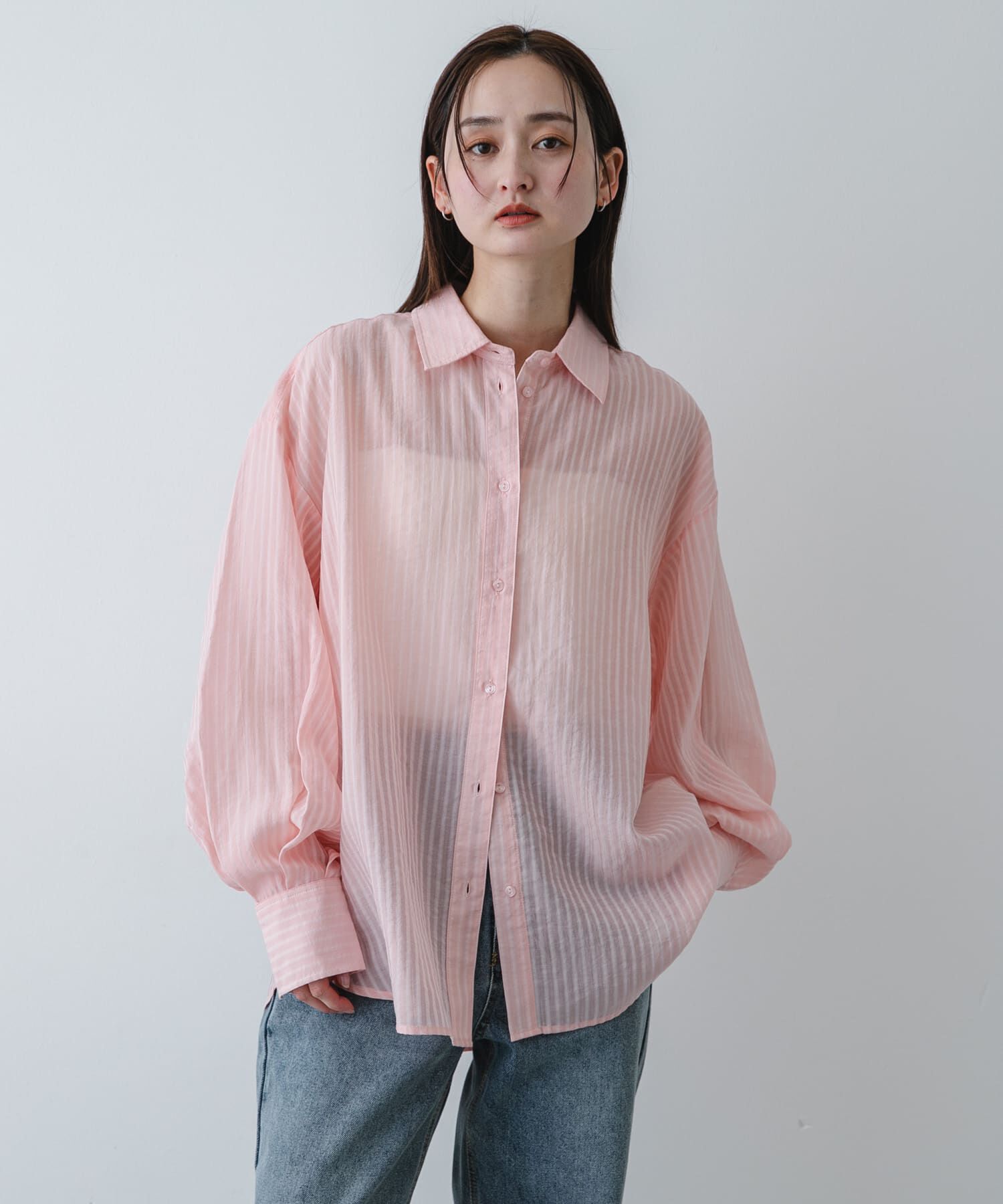 SENSE OF PLACE by URBAN RESEARCH「『接触冷感/速乾』シアーストライプアレンジシャツ」|シャツ・ブラウス|