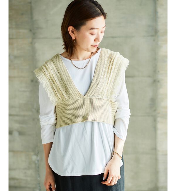 le.coeur blanc「TORRAZZO DONNAフリンジニットビスチェ」|キャミソール|