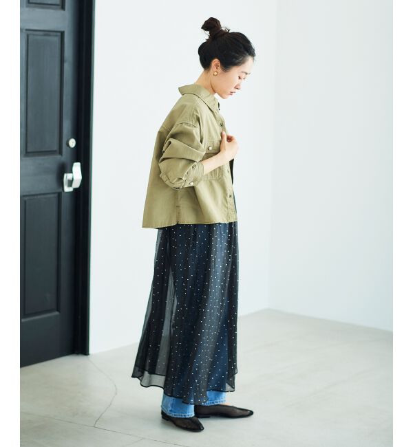 le.coeur blanc「《手洗い可能》箔ドットオーガンジーキャミワンピース」|ワンピース|