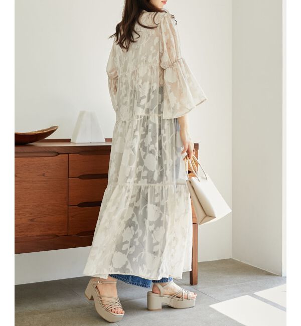 MAJESTICLEGON「フラワープリントジャカードワンピース」|ワンピース|