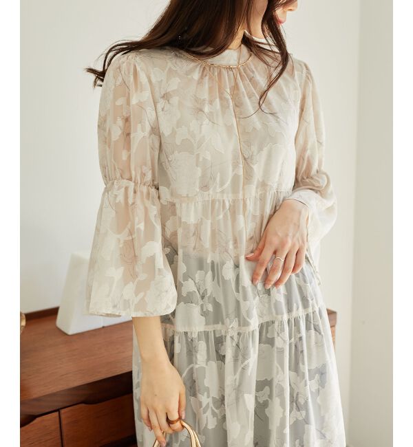 MAJESTICLEGON「フラワープリントジャカードワンピース」|ワンピース|