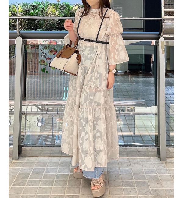 MAJESTICLEGON「フラワープリントジャカードワンピース」|ワンピース|