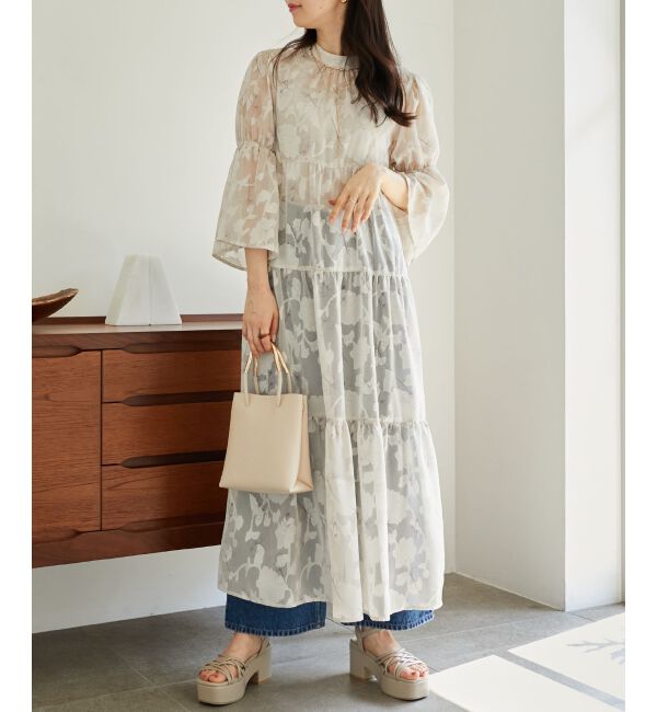 MAJESTICLEGON「フラワープリントジャカードワンピース」|ワンピース|