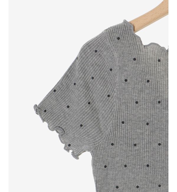  「ドットパターンリブカーディガン」|カーディガン|