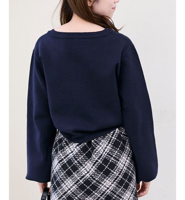  「フリルカラーセットニットカーディガン」|カーディガン|