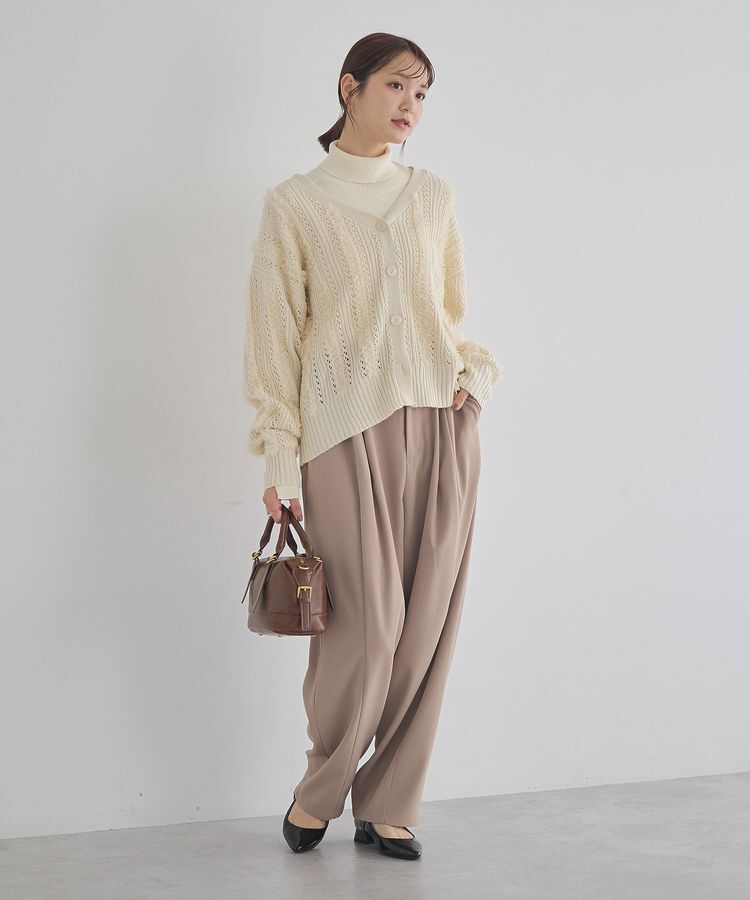 earth music&ecology「チュールフリルニットカーディガン」|カーディガン|