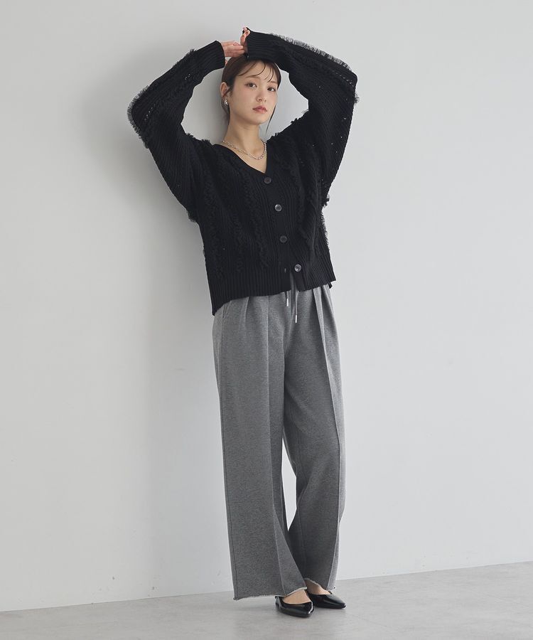 earth music&ecology「チュールフリルニットカーディガン」|カーディガン|