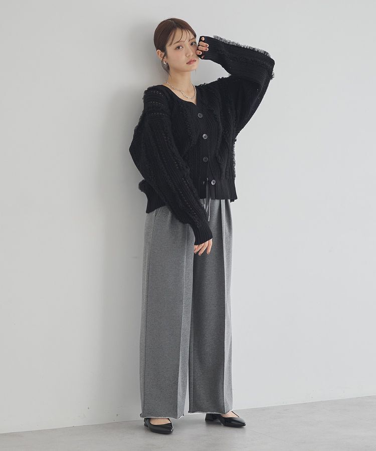 earth music&ecology「チュールフリルニットカーディガン」|カーディガン|