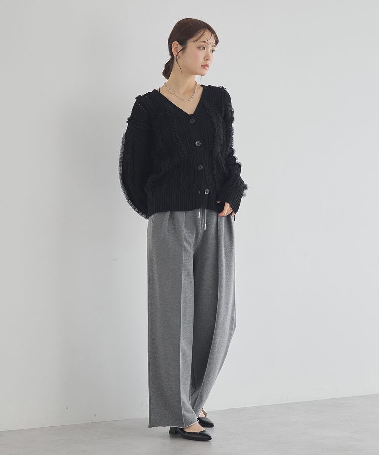 earth music&ecology「チュールフリルニットカーディガン」|カーディガン|