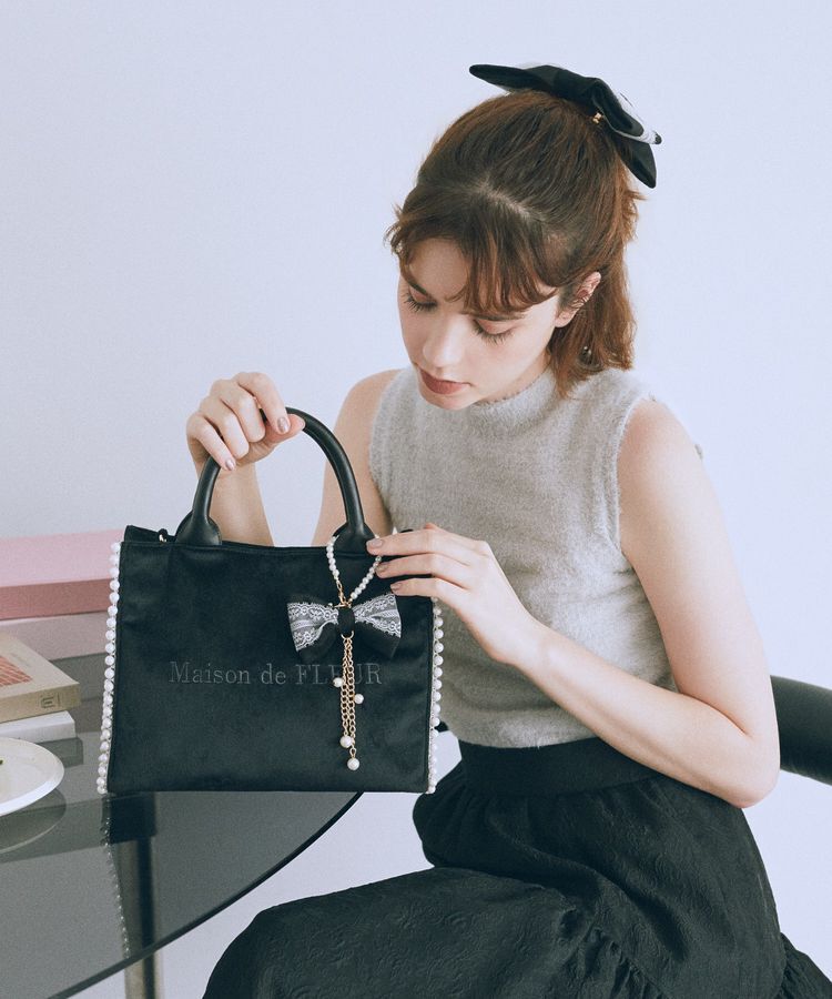 Maison de FLEUR「ベロアレースリボンチャーム」|その他|