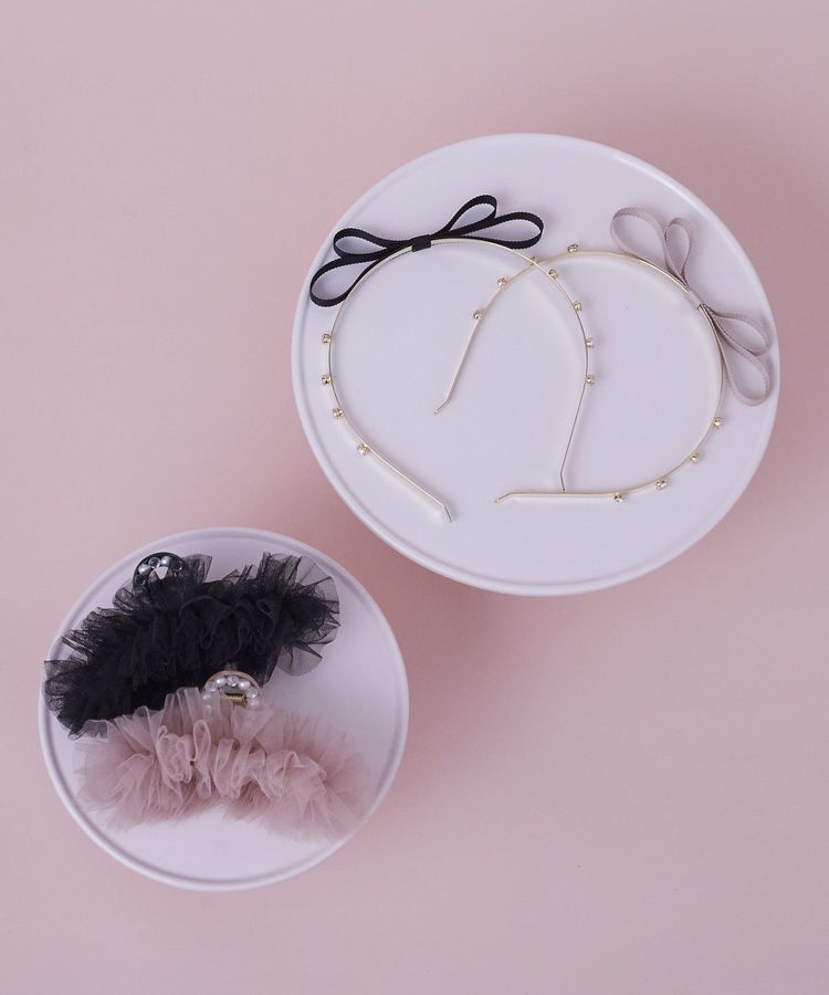 Maison de FLEUR「グログランリボンメタルビジューカチューシャ」|その他|