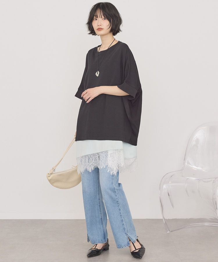 AMERICAN HOLIC「【接触冷感】異素材コクーンプルオーバー」|Tシャツ・カットソー|