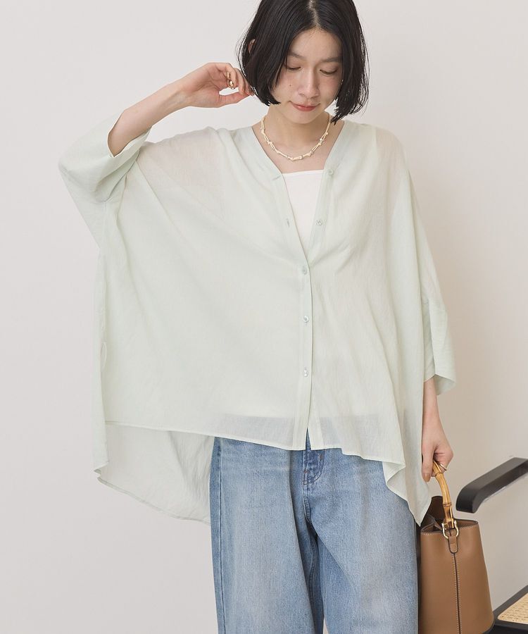 AMERICAN HOLIC「【接触冷感】Vネックポンチョシャツ」|シャツ・ブラウス|