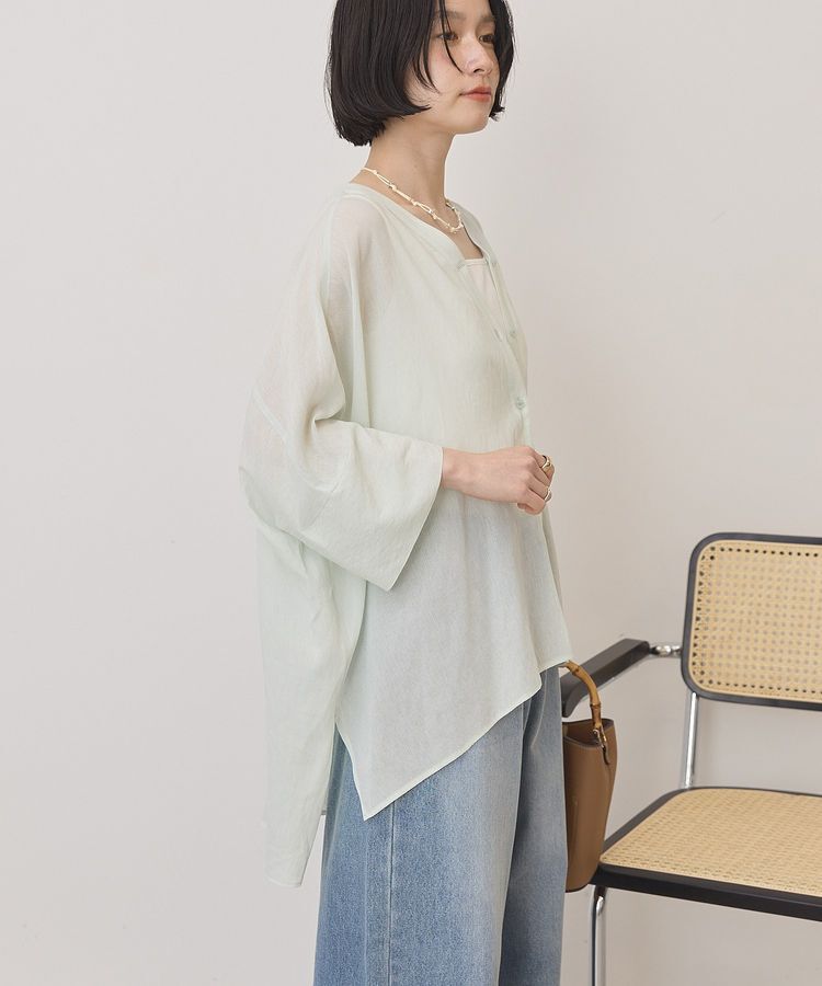 AMERICAN HOLIC「【接触冷感】Vネックポンチョシャツ」|シャツ・ブラウス|